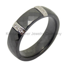 Серебряные ювелирные изделия Керамическое кольцо с серебряными аксессуарами (R21069)